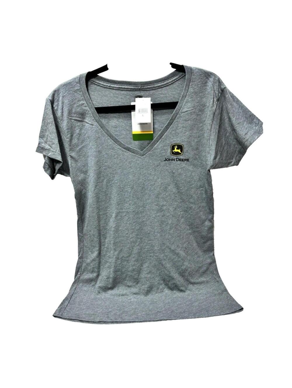John Deere Graphic T-Shirt "Build Arizona" Dark Gray Women's Deep V-Neck, New L
